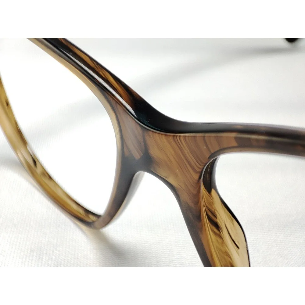 Chanel 3310-Q c.1569 Tortoise Leather Temple Eyeglass Frames Only 52-16-140